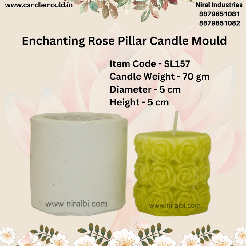 Enchanting Rose Pillar Silicone Candle Mold SCM21842, Niral Industries