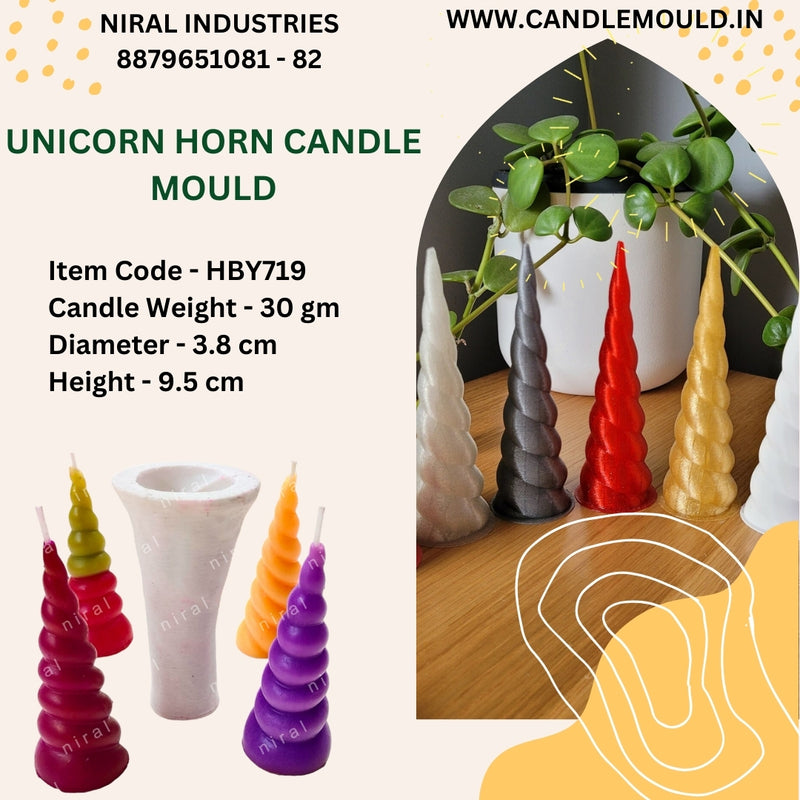 Magical Unicorn Horn silicone Candle Mold HCM21816, Niral Industries