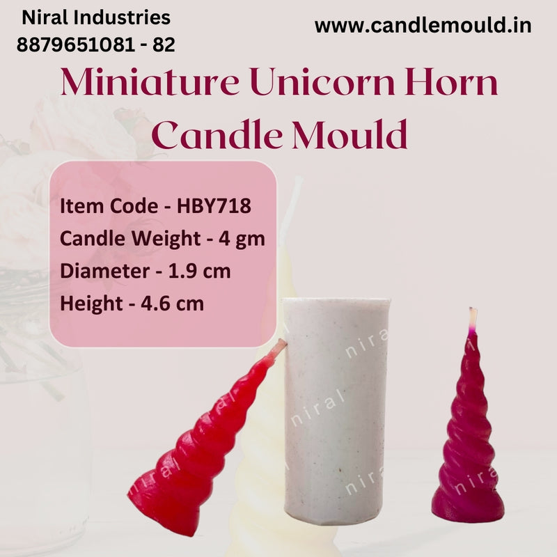 Miniature Unicorn Horn Candle Mould HCM21801, Niral Industries