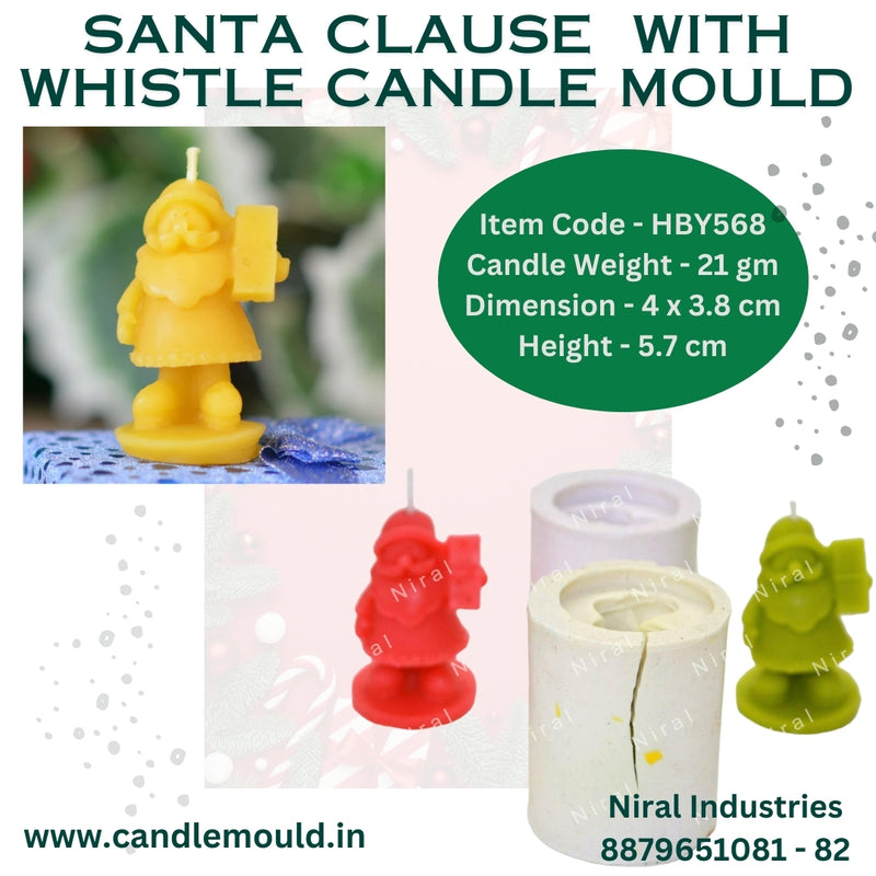 Merry Melody Santa silicone Candle Mold HCM22403, Niral Industries
