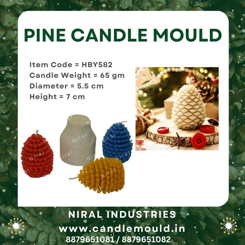 Majestic Pinecone silicone Candle Mold HCM22409, Niral Industries