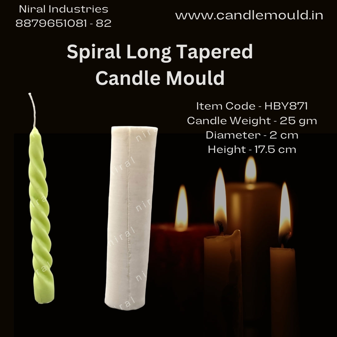 Long Candel Spiral Long Tapered Silicone Candle Mould HBY871, Niral Industries