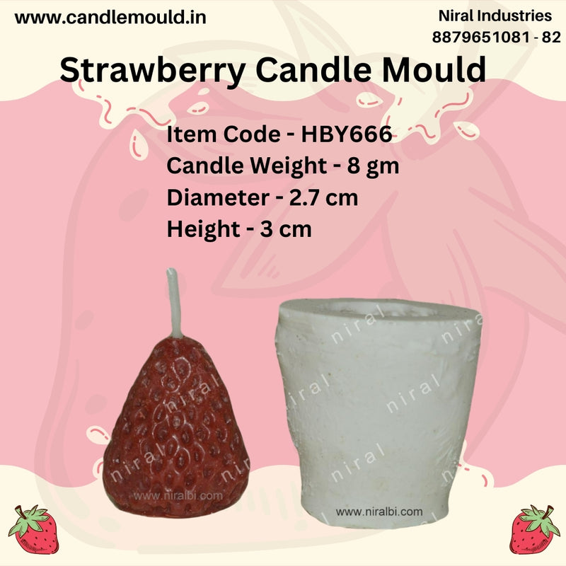 Strawberry Silicone Candle Mould HBY666, Niral Industries