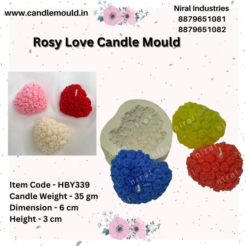 Rosy Love Silicone Candle Mould HCM22513, Niral Industries
