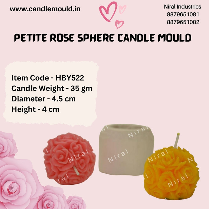 Petite Rose Sphere Candle Mold HCM21823, Niral Industries