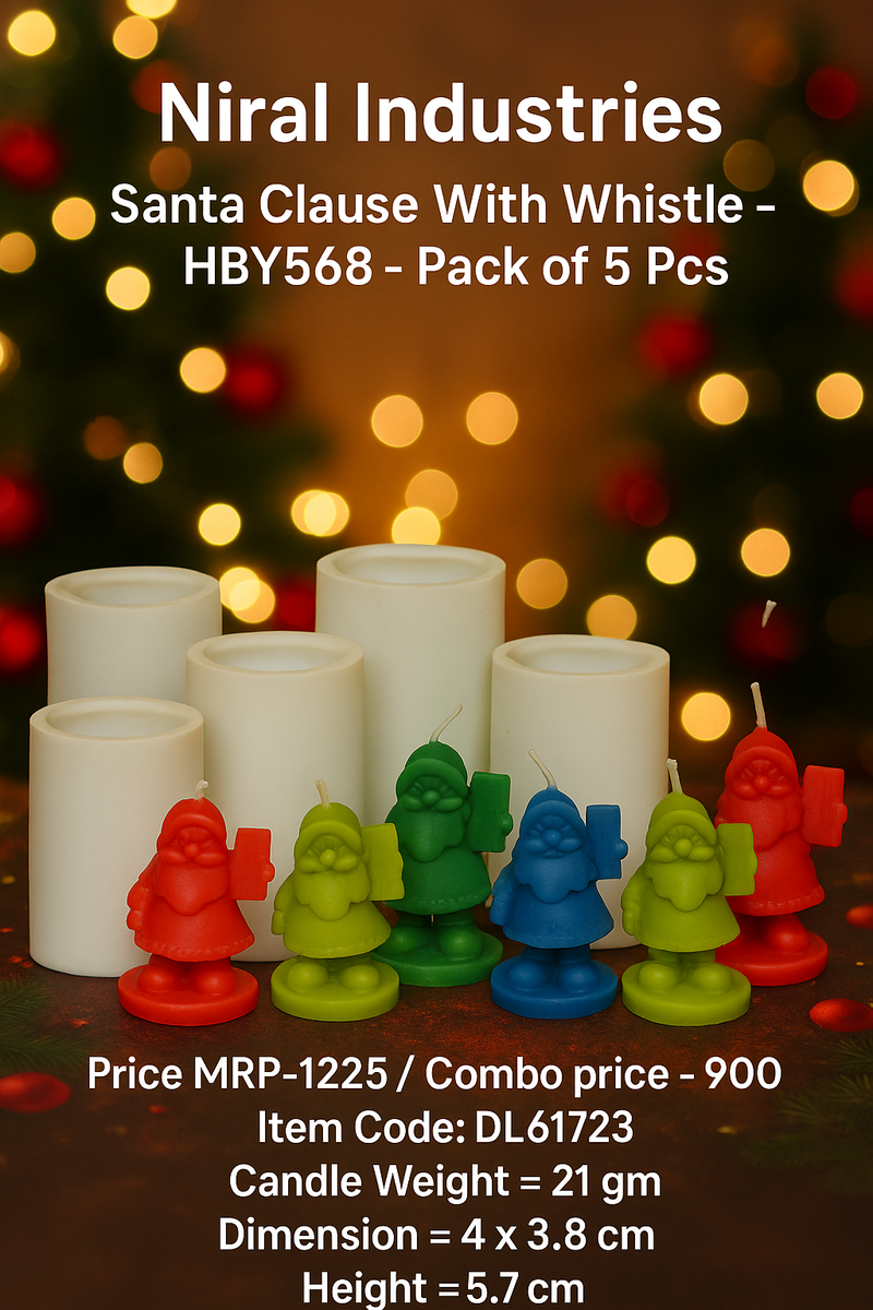 Merry Melody Santa silicone Candle Mold HCM22403, Niral Industries