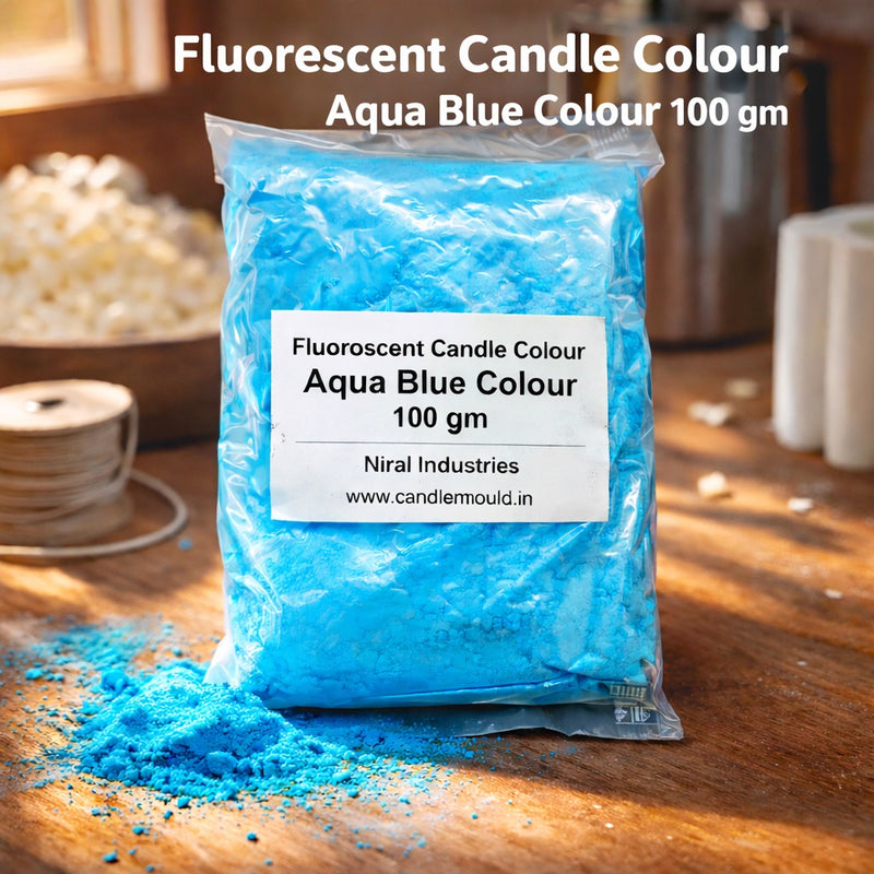 Fluoroscent Candle Colour Aqua Blue Colour Niral Industries