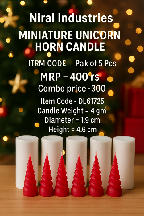 Miniature Unicorn Horn Candle Mould HBY718, Niral Industries