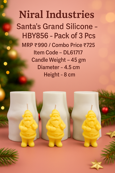 Santa's Grand Silicone Candle Mould HBY856, Niral Industries