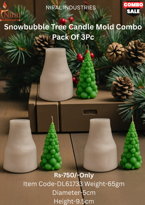 Snowbubble Tree Candle Mold Premium Silicone Christmas Tree Mold-HBY1040 Niral Industries