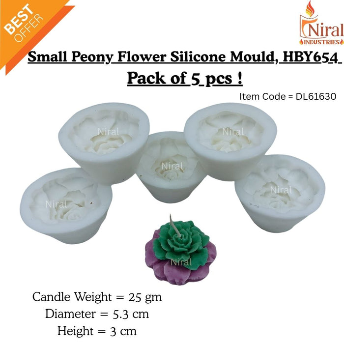 Small Peony Flower Mould HBY654, Niral Industries.