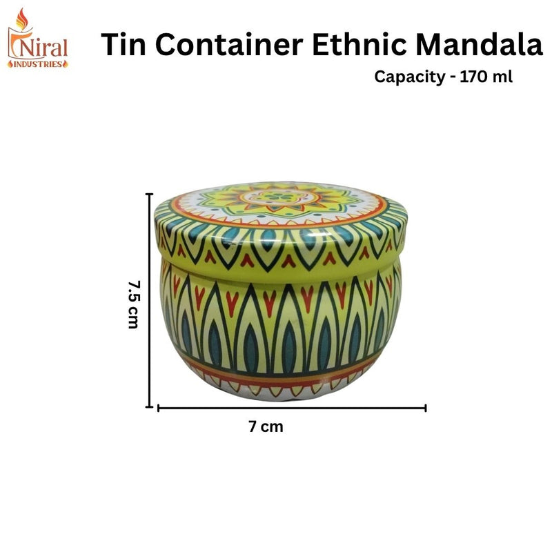 Tin Container Ethnic Mandala - 170 ml CD13609