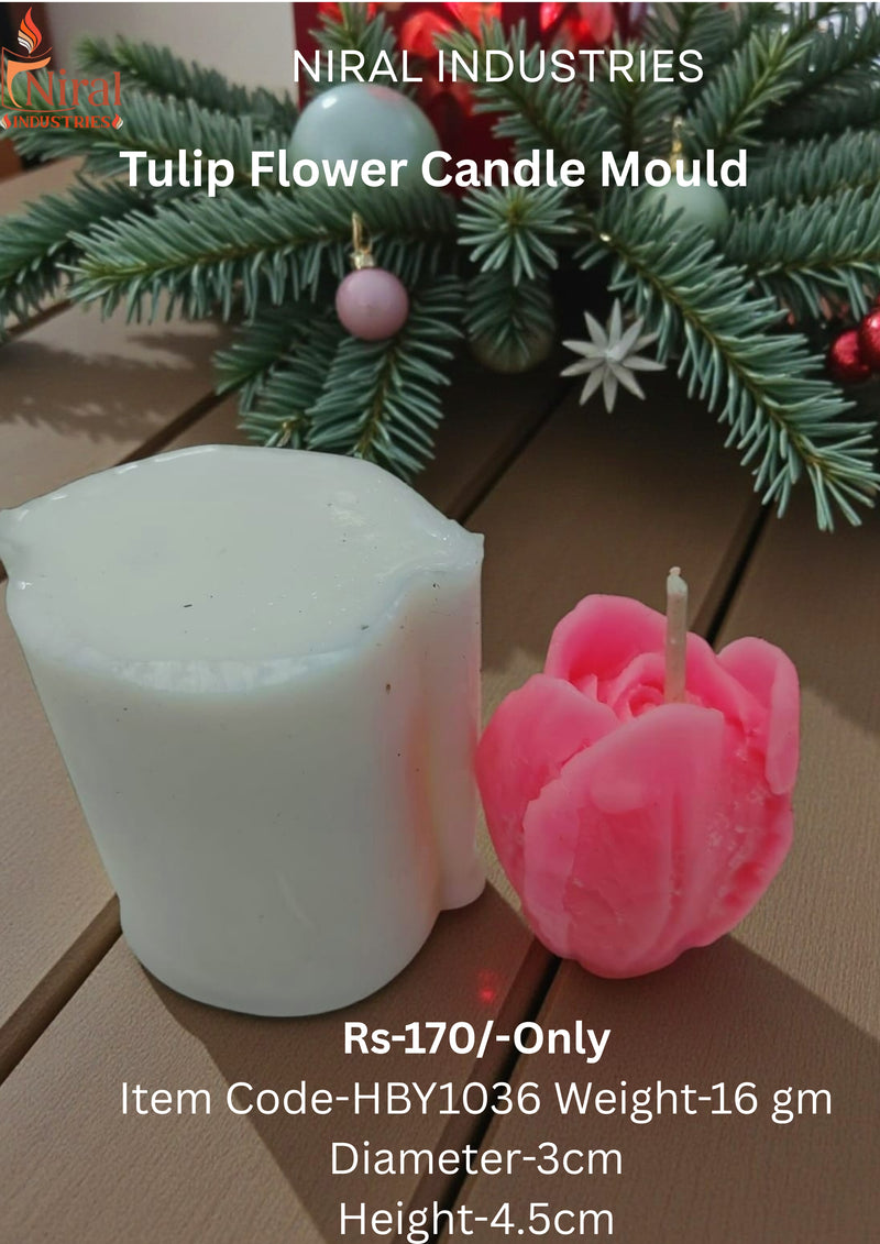 Tulip Flower Candle Mould | Premium Silicone Floral Mold-HBY1036 Niral Industries.