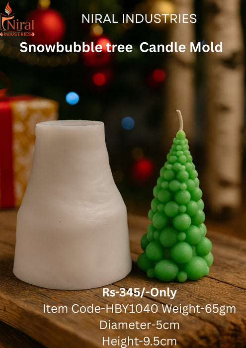 Snowbubble Tree Candle Mold Premium Silicone Christmas Tree Mold-HBY1040 Niral Industries