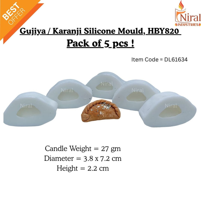Gujiya Karanji Silicone Candle Mould HBY820, Niral Industries