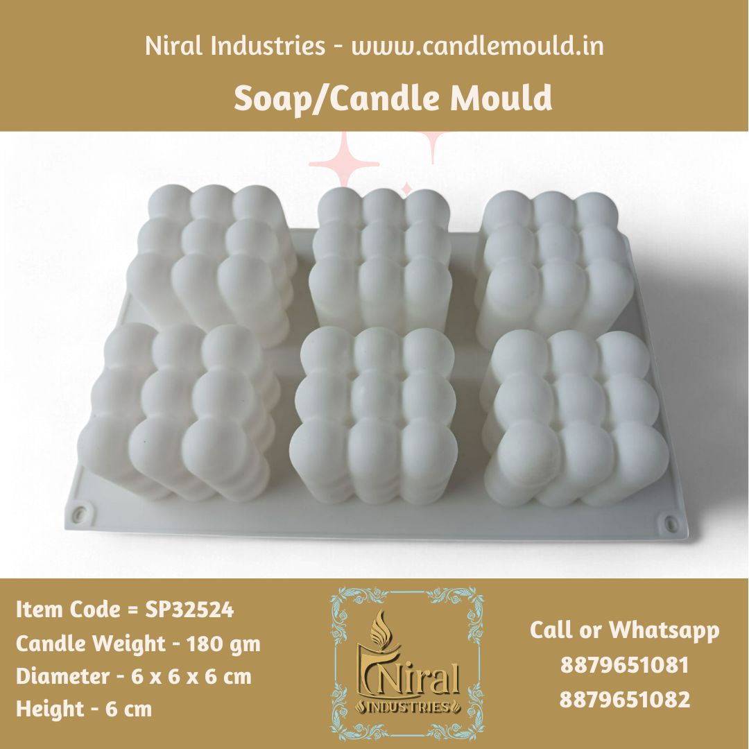 Stampo In Silicone Per Sapone E Candele 4 Cavità – Allforhome – Geometrico Quadrato 6,6cm – Resistente Al Calore