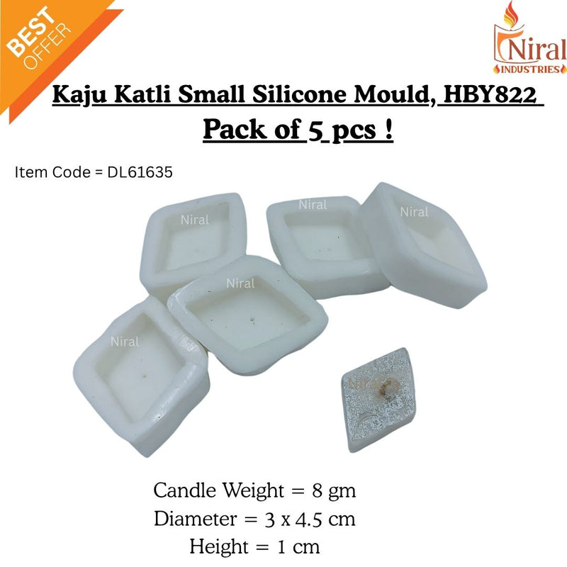 Kaju Katli Small  Silicone Candle Mould HBY822, Niral Industries