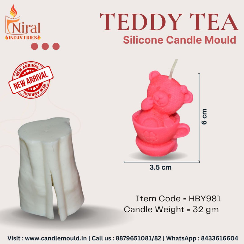 Teddy Tea Silicone Candle Mould HCM22507, Niral Industries.