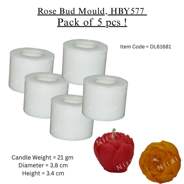 Rose Bud Candle Mould, HBY577 - 5 Pcs Combo ₹470 (Just ₹94 Each!)