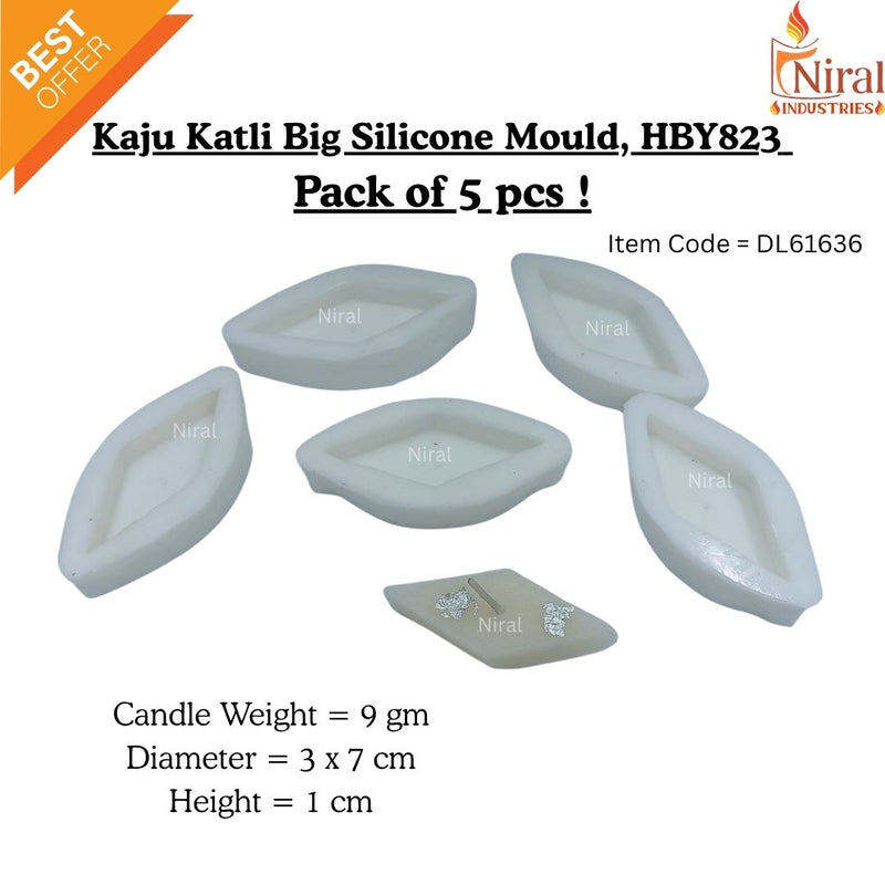 Kaju Katli Big Silicone Candle Mould HBY823, Niral Industries