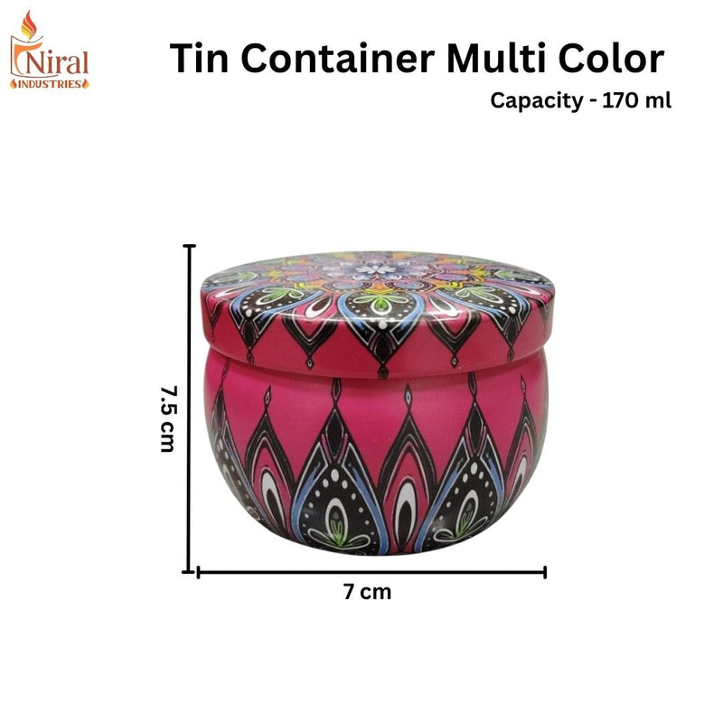 Tin Container Multicolor Mandala - 170 ml CD13610 Niral Industries