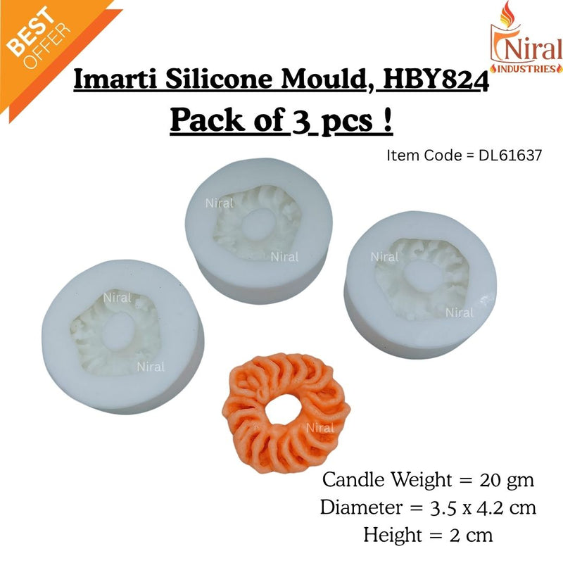 Imrati-Jalebi type Silicone Candle Mould HBY824, Niral Industries