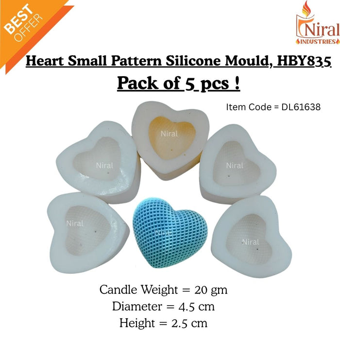 Delicate Heart Embrace Silicone Candle Mould HBY835, Niral Industries