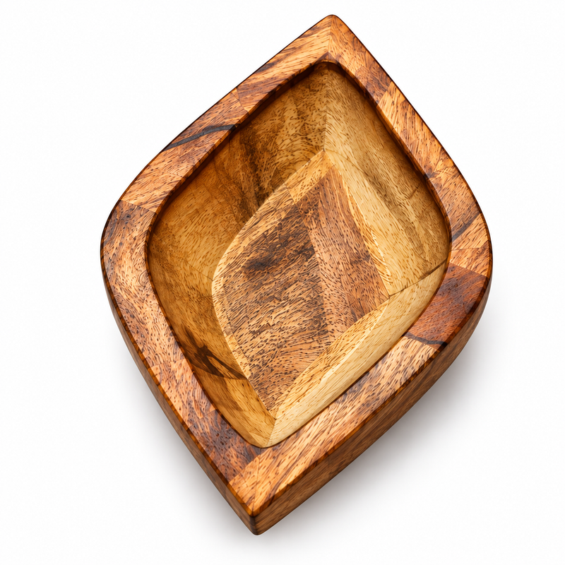 Wooden Diya Urli 6 x 4 CD13909 Niral Industries