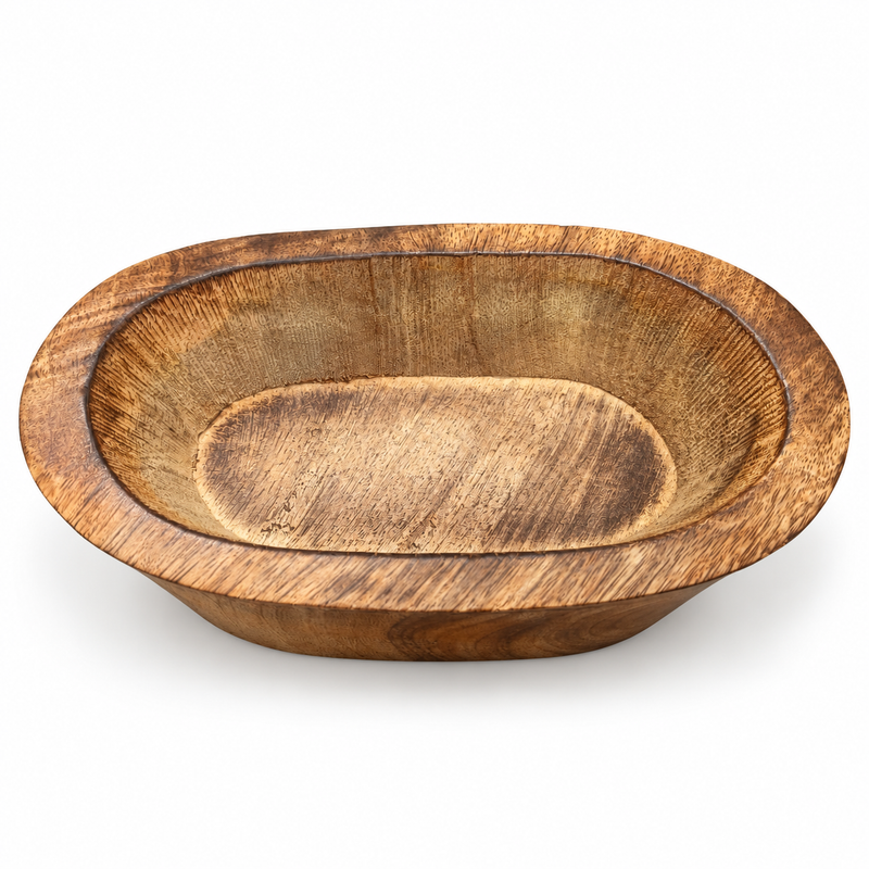 Wooden Boat Urli 8 x 4 Inch CD13908 Niral Industries