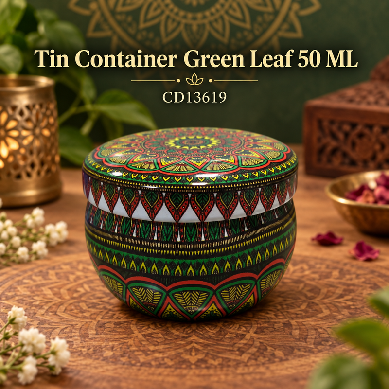 Tin Container  Green Leaf 50 ML CD13619