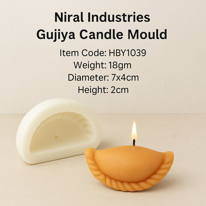 Silicone Candle Mould – HBY1039 Traditional Gujiya Shape