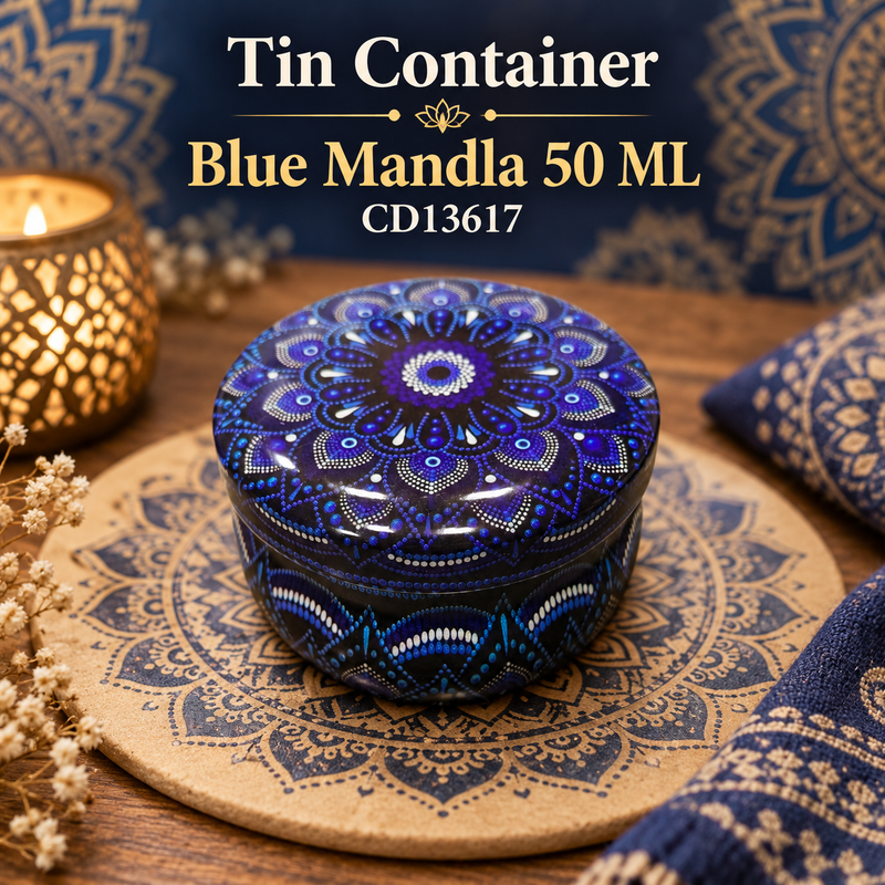Tin Container Blue Mandla 50 ML CD13617