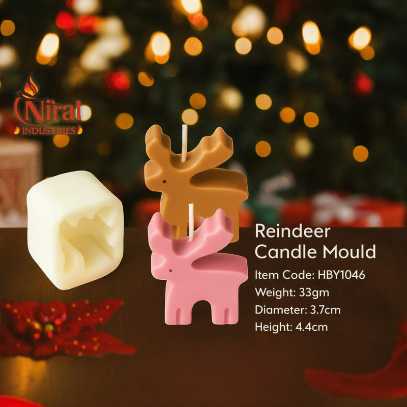 Reindeer Candle Mould | Premium Silicone Christmas Reindeer Mold for Candle Making
