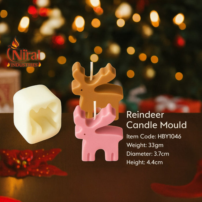 Reindeer Candle Mould | Premium Silicone Christmas Reindeer Mold for Candle Making
