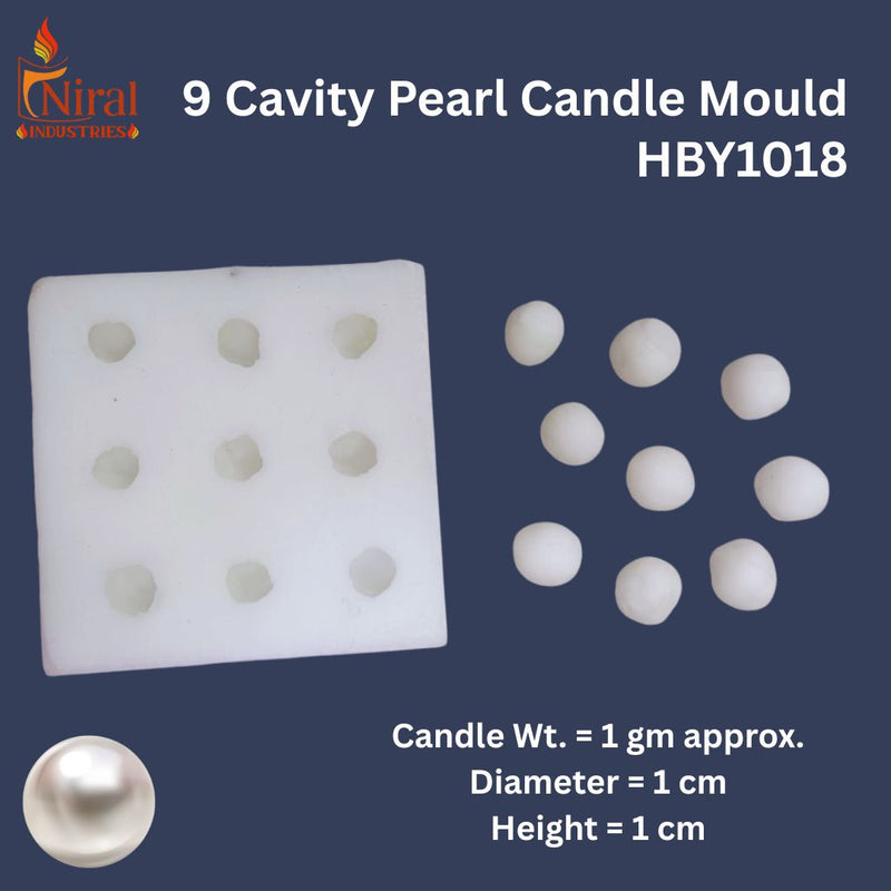 9 Cavity Pearl Candle Mould, HBY1018