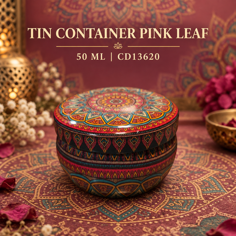 Tin Container  Pink Leaf 50 ML CD13620