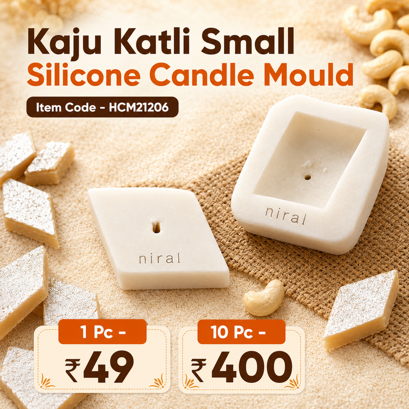 Kaju Katli Small  Silicone Candle Mould HCM21206, Niral Industries