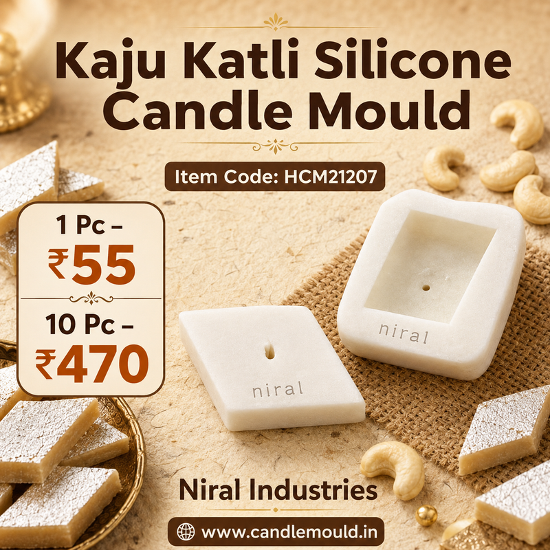 Kaju Katli Big Silicone Candle Mould HCM21207, Niral Industries