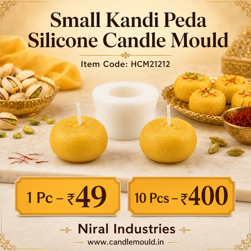 Small Kandi Peda Silicone Candle Mold HCM21212, Niral Industries