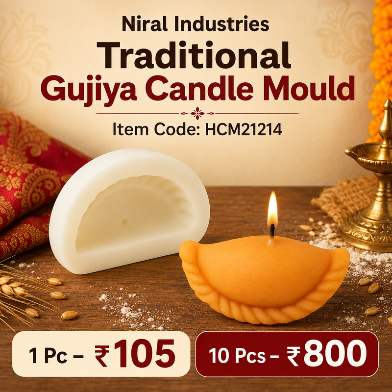 Silicone Candle Mould – HCM21214 Traditional Gujiya Shape
