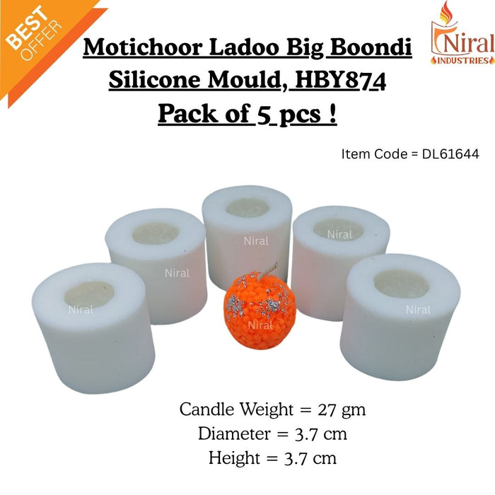 Motichoor Ladoo Big Boondi Silicone Candle Mould HBY874, Niral Industries