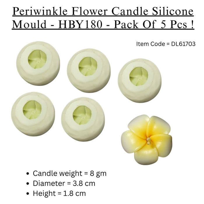 Periwinkle Flower Candle Mould, HBY180 - 5 Pcs Combo ₹250 (Just ₹50 Each!)