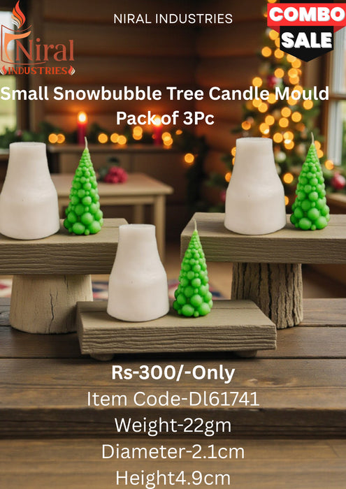 Small Snowbubble Tree Candle Mould | Premium Silicone Christmas Tree Mold