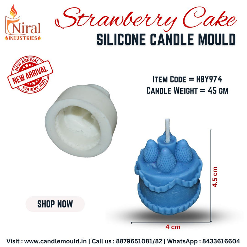Strawberry Cake Silicone Candle Mould, HBY974