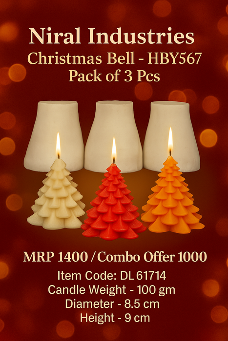 Christmas Tree Pillar Silicone Candle