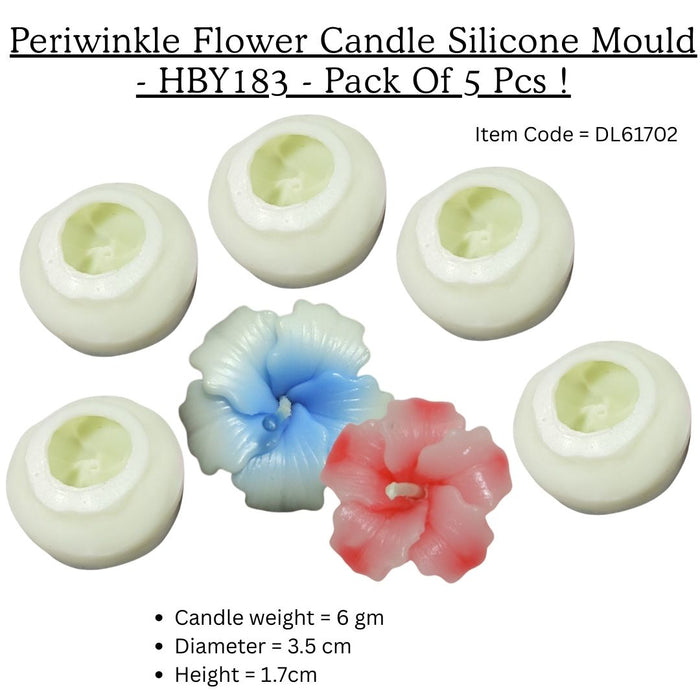 Periwinkle Flower Candle Mould, HBY183 - 5 Pcs Combo ₹250 (Just ₹50 Each!)
