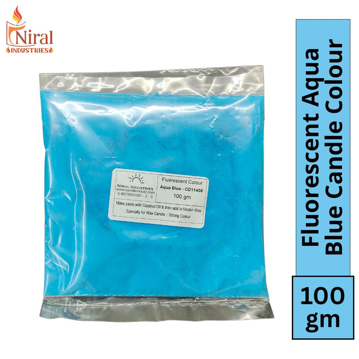 Fluoroscent Candle Colour Aqua Blue Colour Niral Industries
