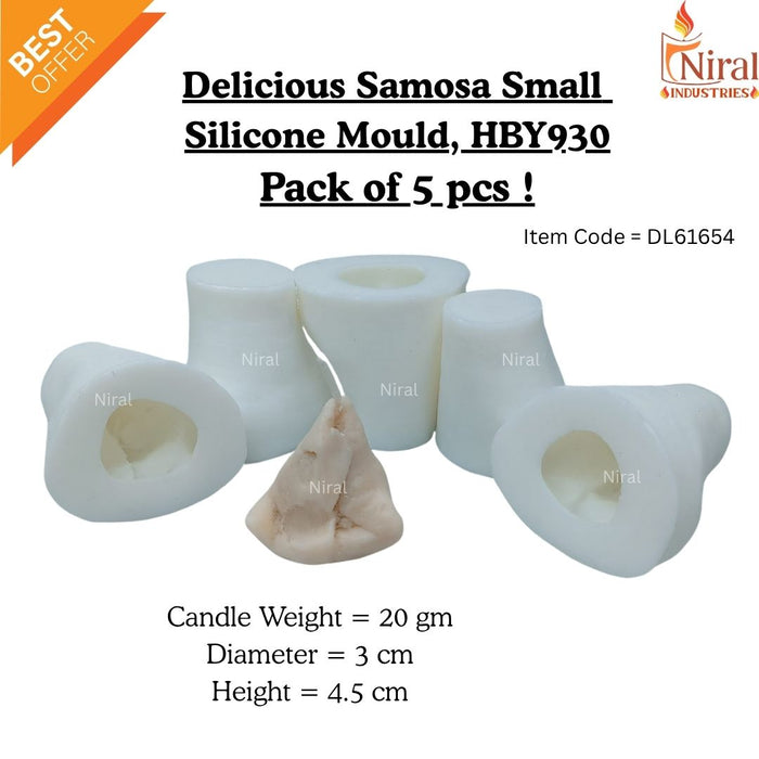 Delicious Small Samosa Silicone Candle Mould HBY930, Niral Industries.
