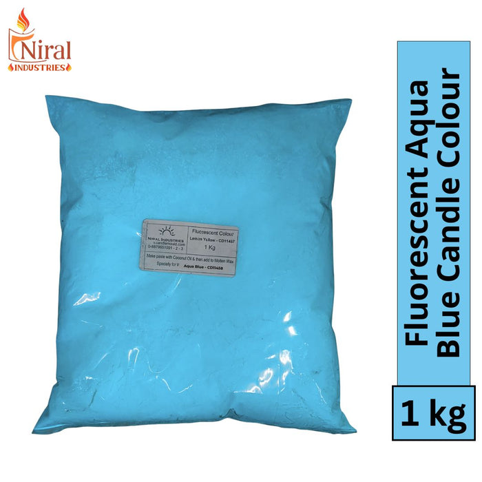 Fluoroscent Candle Colour Aqua Blue Colour Niral Industries