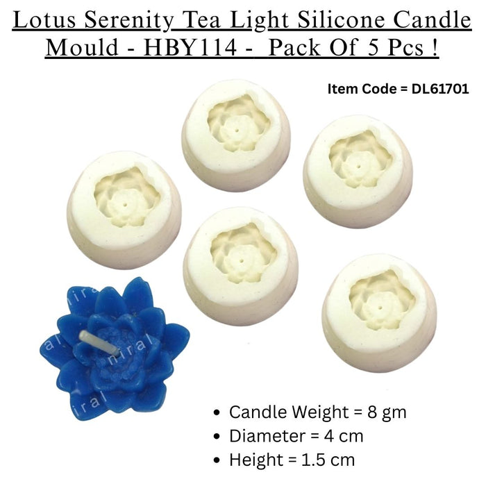 Lotus Candle Mould, HBY114 - 5 Pcs Combo ₹250 (Just ₹50 Each!)
